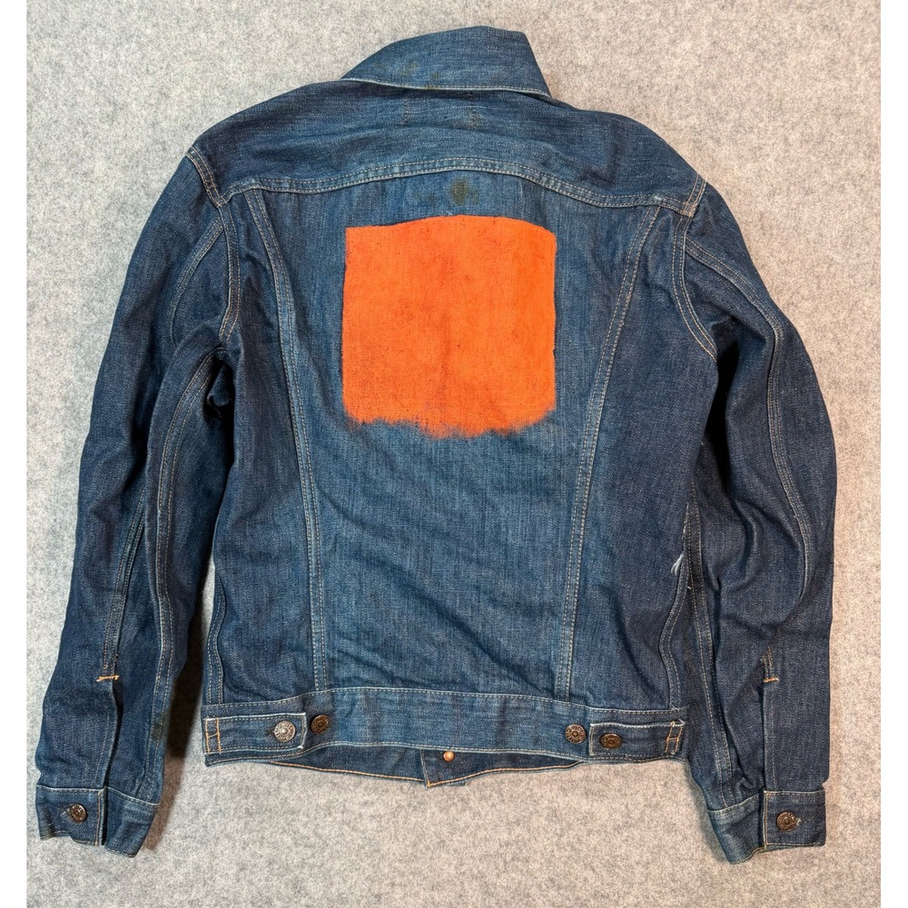 Vintage Levis 70505-0217 Orange Tab Denim Trucker Jacket Indigo Blue Size 36 - Picture 9 of 9
